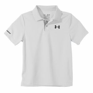 Under Armour UA Boys Youth Kids White Heat Gear Polo Golf Shirt Size S Small EUC